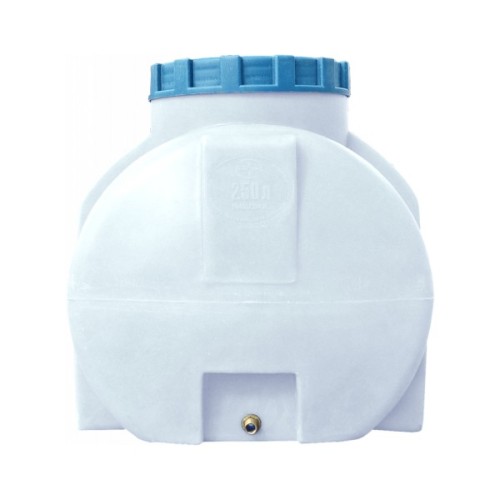 Ємність для води Пласт Бак горизонтальна харчова 250 л біла (763)