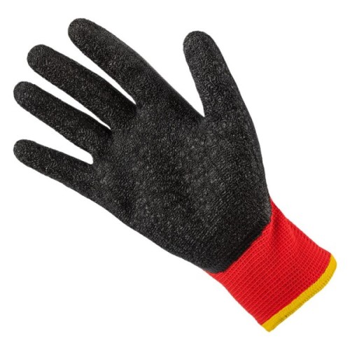 Захисні рукавиці Neo Tools комплект 12шт, поліестер з латексним покриттям, р.10, червоно-чорний (97-645-10)