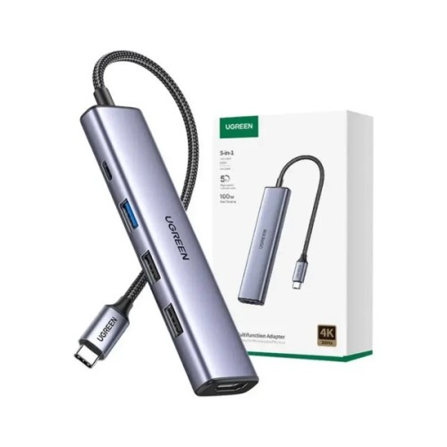 Концентратор Ugreen USB-C 3-in-1 HDMI 4K + USB 3.0 + PD 100W (U_15495)