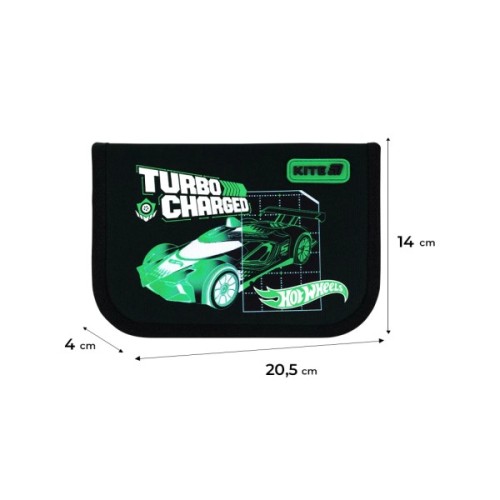 Пенал Kite Hot Wheels 621, без наповнення, 1 відділення, 1 відворот (HW26-621)