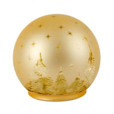 Прикраса декоративна Chomik світильник Куля, скляний, LED 12x11см, золотий (5900779881846)