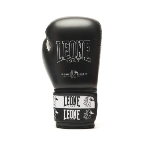 Боксерські рукавички Leone GN208 Iconic Black 16 унцій (бинти в комплекті) (GN208_Black_16oz)