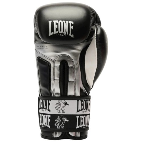 Боксерські рукавички Leone GN208 Iconic Black 16 унцій (бинти в комплекті) (GN208_Black_16oz)