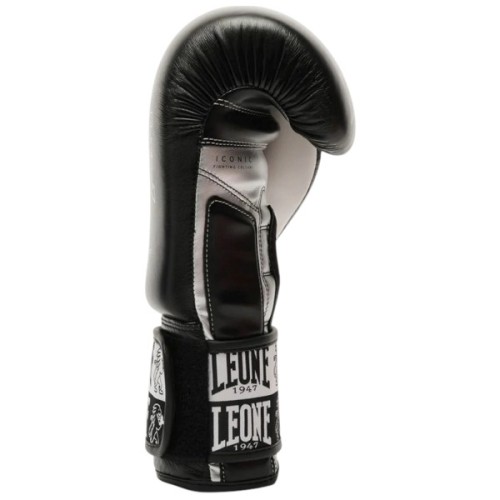Боксерські рукавички Leone GN208 Iconic Black 16 унцій (бинти в комплекті) (GN208_Black_16oz)