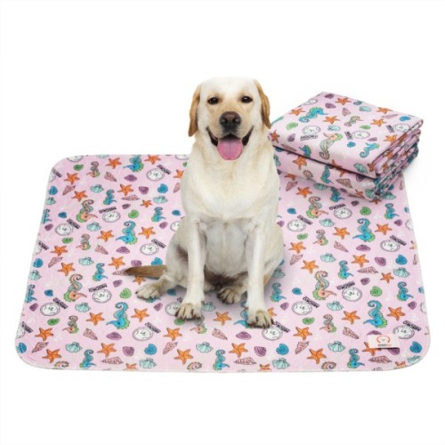 Пелюшки для собак MISOKO&CO Багаторазова з морськими кониками 40х50 см 2 шт рожева (HAINMSK70040)