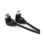Кабель мультимедійний HDMI M to HDMI M 1.0m V1.4 90° corner black Merlion (YT-HDMI-1.0m/90°-90°)