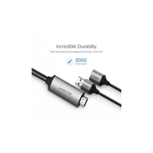 Кабель мультимедійний USB to HDMI 1.5m gray Ugreen (50291)