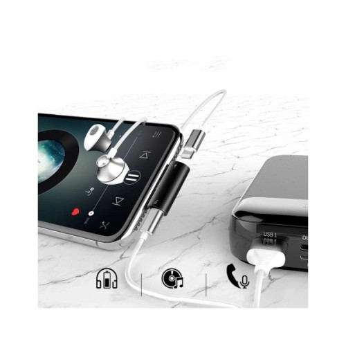 Перехідник L46 Lightning (1 Male / 2 Female) Black Baseus (CAL46-01)