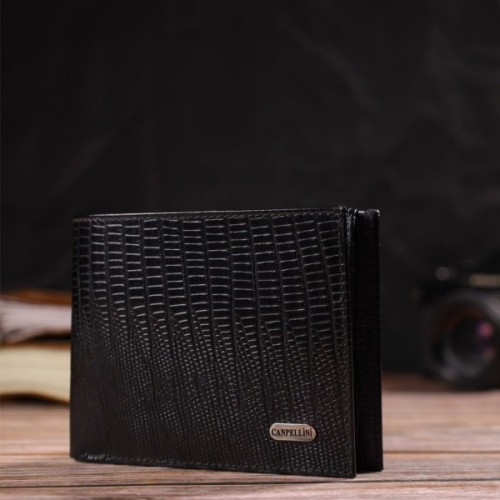 Портмоне Canpellini З натуральної шкіри Чорне (21868)