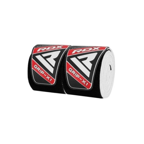 Бинт для спорту RDX на коліна K1 GYM Knee Wraps White/Black Plus (WAH-K1W+)