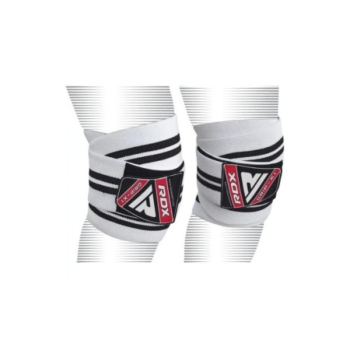 Бинт для спорту RDX на коліна K1 GYM Knee Wraps White/Black Plus (WAH-K1W+)