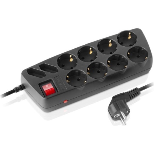 Мережевий фільтр живлення REAL-EL REAL-EL RS-10 Protect, 3m, black (EL122300039)