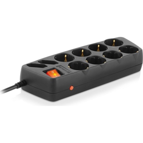 Мережевий фільтр живлення REAL-EL REAL-EL RS-10 Protect, 3m, black (EL122300039)