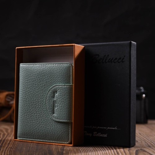 Гаманець Tony Bellucci З натуральної шкіри Сіро-зелений (21986)