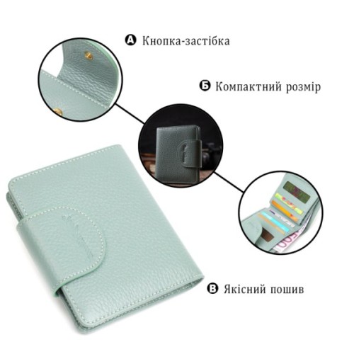 Гаманець Tony Bellucci З натуральної шкіри Сіро-зелений (21986)