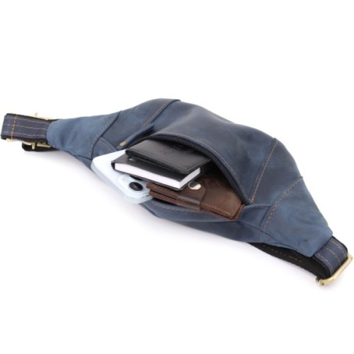 Сумка Shvigel З натуральної шкіри Синя (23123)