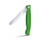 Кухонний ніж Victorinox SwissClassic Foldable Paring 11 см Serrated Green (6.7836.F4B)