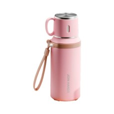 Термос Merlion з чашкою та ситечком 0,6 л, рожевий (TermTea-600Pink)