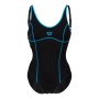 Купальник Arena Tania Clip Back Swimsuit One P 005974-580 чорний, блакитний 44 (3468336866429)