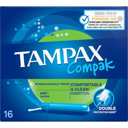 Тампони Tampax Compak Super з аплікатором 16 шт. (4015400219712/4015400219743)