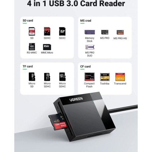 Зчитувач флеш-карт USB 3.0 All-in-One 0.5m Card Reader Ugreen (30333)