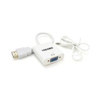 Перехідник HDMI M to VGA F + Audio 0.25m white VEGGIEG (YT-C-H-V2W)
