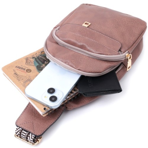 Сумка Vintage З отвором для навушників з екошкіри Коричнева (22786)