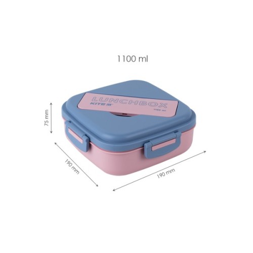 Ланч-бокс дитячий Kite з розділювачем 1100 мл, рожевий (K23-186-3)