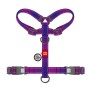 Шлея для собак WAUDOG Nylon Mono анатомічна H-подібна з QR паспортом, пластиковий фастекс, М фіолетова (54579)