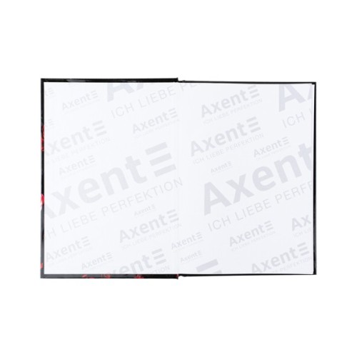 Книга записна Axent Red fleur А5, 96 аркушів, клітинка, тверда обкладинка (8459-3-A)
