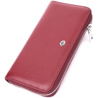 Гаманець ST Leather З натуральної шкіри Бордовий (22560)