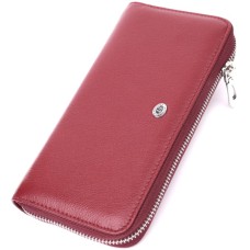 Гаманець ST Leather З натуральної шкіри Бордовий (22560)