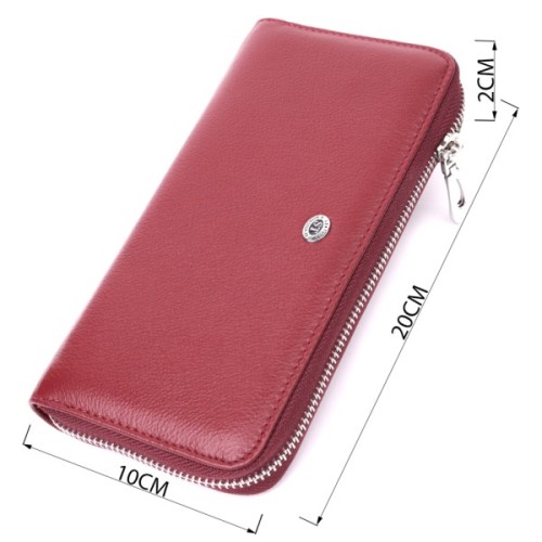 Гаманець ST Leather З натуральної шкіри Бордовий (22560)