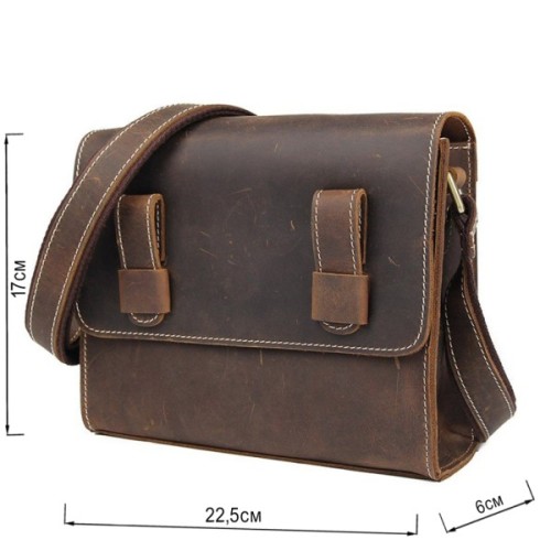 Сумка Vintage Чоловіча у вінтажній шкірі Коричнева (14980)