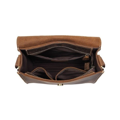 Сумка Vintage Чоловіча у вінтажній шкірі Коричнева (14980)