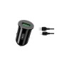 Зарядний пристрій XO USB QC3.0 18W + cable USB to Lightning black (TZ12-L-BK)