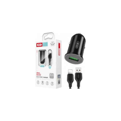 Зарядний пристрій XO USB QC3.0 18W + cable USB to Lightning black (TZ12-L-BK)