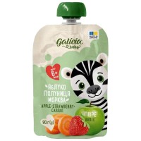 Дитяче пюре Galicia Baby яблучно-полунично-морквяне натуральне гомогенізоване 90 г (4820209564563)