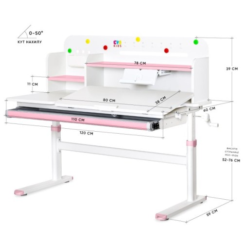 Парта Evo-kids Pink (TH-360 WG/PN)