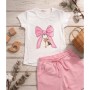Набір дитячого одягу Breeze з бантиком (20998-98G-pink)