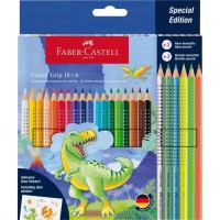 Олівці кольорові Faber-Castell Colour Grip, акварельні, 18 кольорів + 3 металіка та 3 неонових (32478)