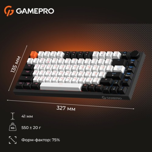 Клавіатура GamePro MK160 V2 Warden QLAB Sakura Linear RGB USB UA Black (MK160-V2-B-QS)