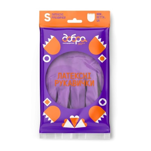 Рукавички господарські Добра Господарочка Латексні Колекція Вибійка Розмір S (4820086523707)