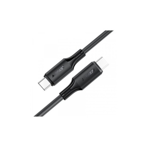 Дата кабель USB-C to USB-C 1.2m 3A 60W silicone black Acefast (6974316284161)