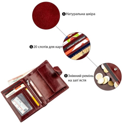 Гаманець Boston Шкіряний Коричневий (18818)