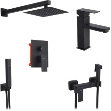 Душовий гарнітур Kroner Edelstahl Kubus-SCH082 + змішувач Edelstahl Kubus-SCH010 + змішувач Edelstahl Kubus-SCH052 (CVS30183)