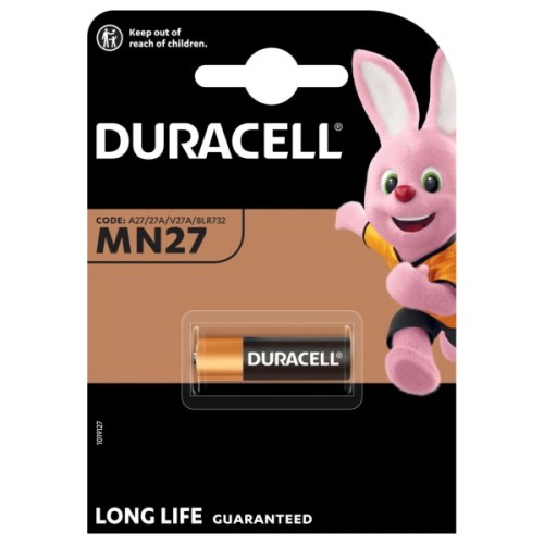 Батарейка Duracell MN27 12V спеціалізована лужна, A27/27A/V27A/8LR732, 1 шт. в упаковці (5007388)