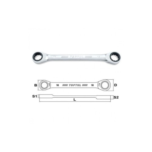 Ключ Toptul гайковий накидний з тріскачкою 17х19мм (AOAG1719)