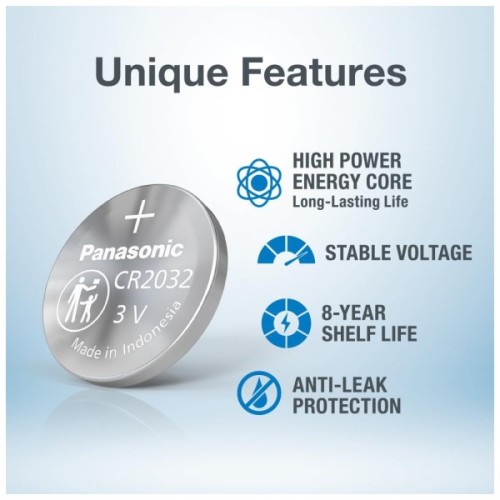 Батарейка CR 2032 Lithium 1pcs Blister Panasonic (CR-2032PT/1B)