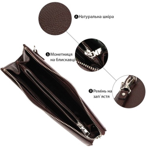 Гаманець Bond Accessories З натуральної шкіри флотар Коричнева (22051)